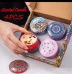4Pcs/Box Scented Candle Set Gift Islamic Arabian Patterns Fragrance Candle Jar DIY Smokeless Couples Romantic Incense Candles