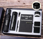 Custom Logo Vacuum Insulated Cup Ballpoint Pen Usb Flash Drive Business Card Holder Mouse Pad Notebook Combo Corporate Gift Set