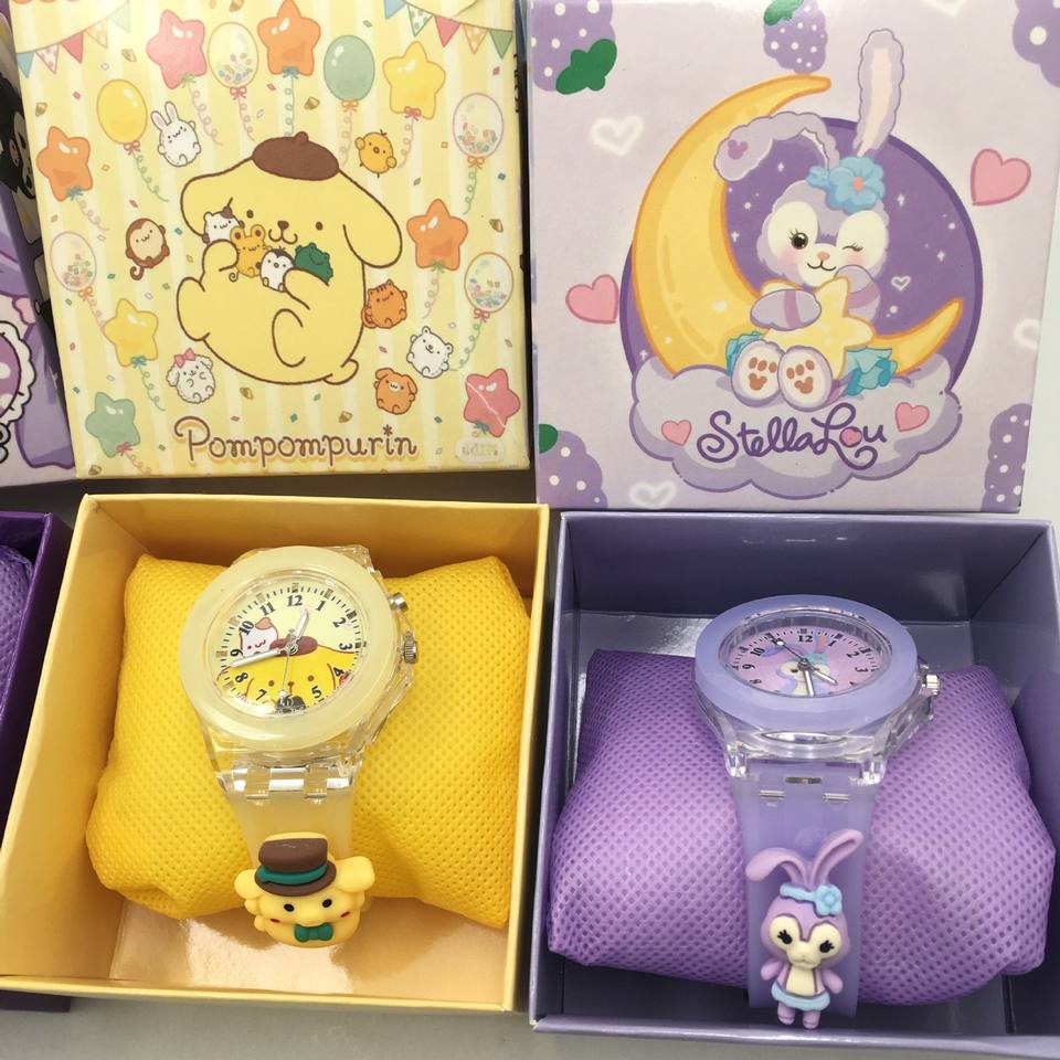 Children's Luminous Watch for Children's Day Gift, Sanrio Jelly Watch, Kuromi Girly Cartoon Luminous Quartz Watch