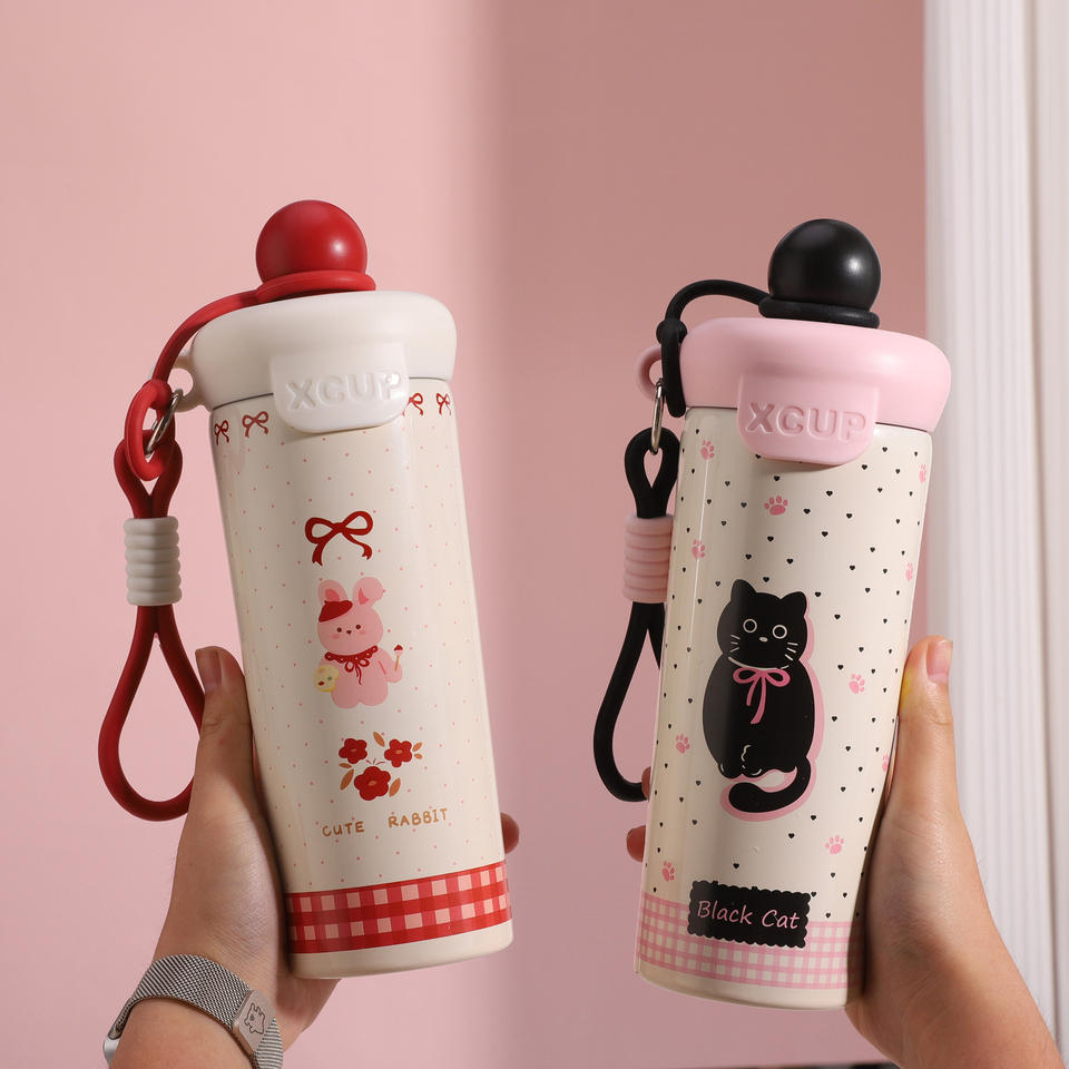 Insulation Cup Suitable for Students and Children Cartoon Floating Ball Stainless Steel Insulation Cup
