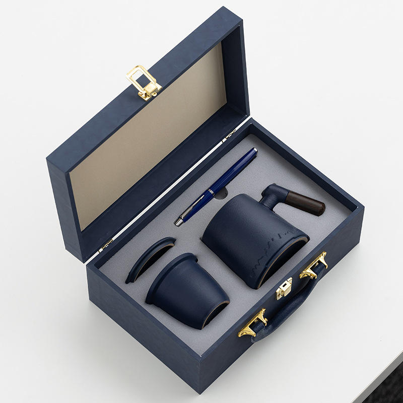 Wholesale Corporate Activities Umbrella PU Notebook Business Gift Set Customized Logo Luxury Office Gift Tea Cup Set