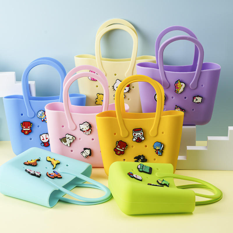 DIY Portable Waterproof Beach Bag Silicone DIY Small Children Summer Walks Kids Women 3d Cave Beach Hand Bag