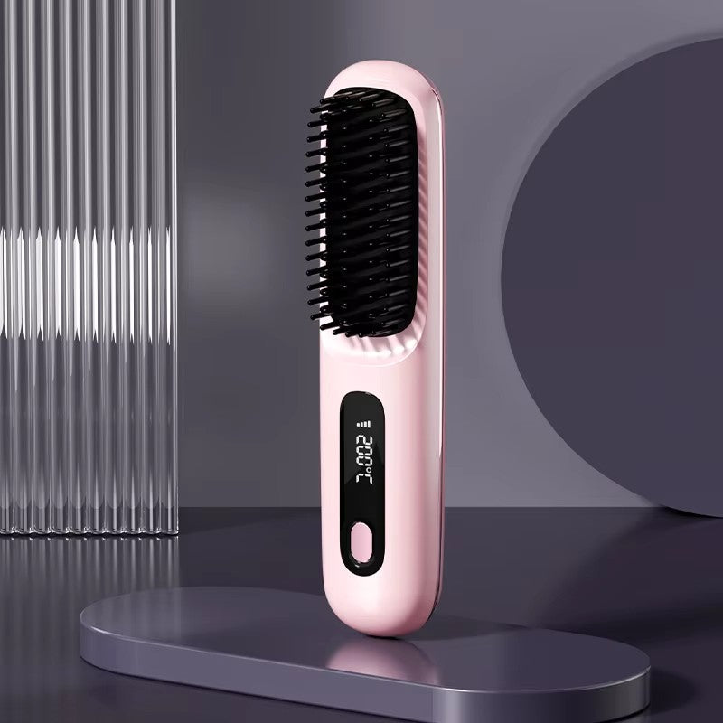 Portable Wireless Hair Straightening Tool Household Anion Comb That Doesn't Hurt Hair USB Power Source for Travel Hairdressing