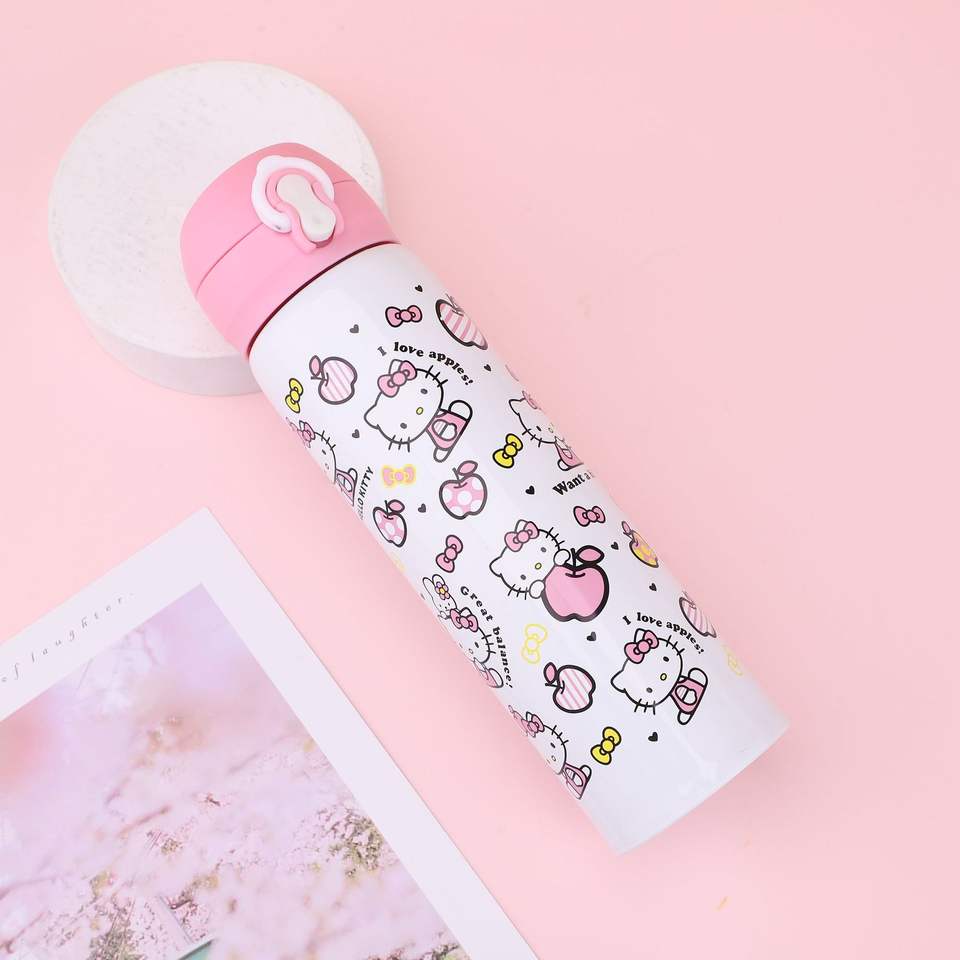 Mini Stainless Steel Bounce Mug Set Children's Cartoon Portable Vacuum Bottle for Back to School