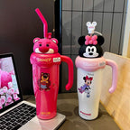 MAIMA New Arrival 800ml Portable Stainless Steel Tumbler Child-Insulated High-Appearance Strawberry Bear Mouse Coffee Mug 304