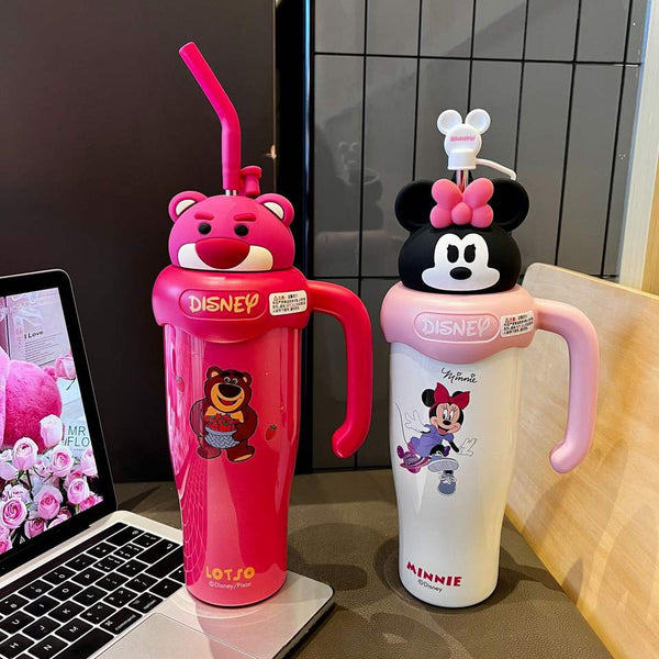 MAIMA New Arrival 800ml Portable Stainless Steel Tumbler Child-Insulated High-Appearance Strawberry Bear Mouse Coffee Mug 304