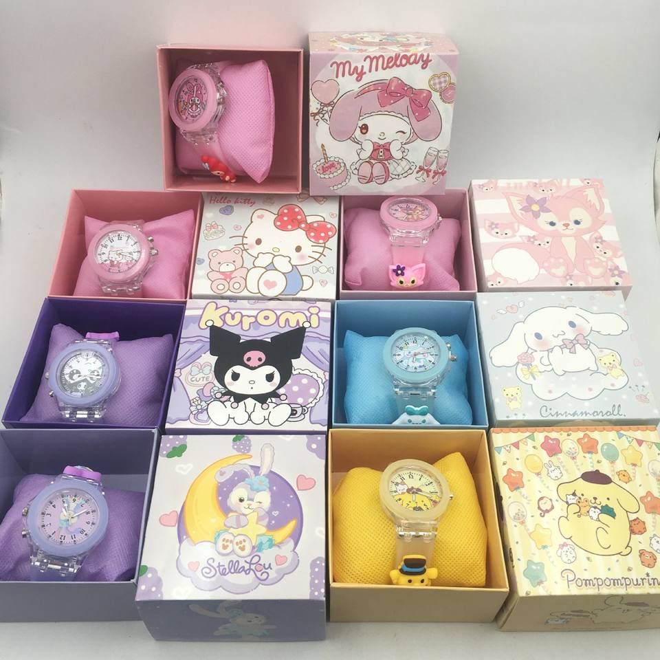 Children's Luminous Watch for Children's Day Gift, Sanrio Jelly Watch, Kuromi Girly Cartoon Luminous Quartz Watch