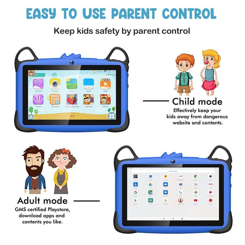 OEM 1+16g MTK Chip 7'' 7 Inch Kid Learning App IWawa Pre-installed Quad-core Android Tablet PC for Education