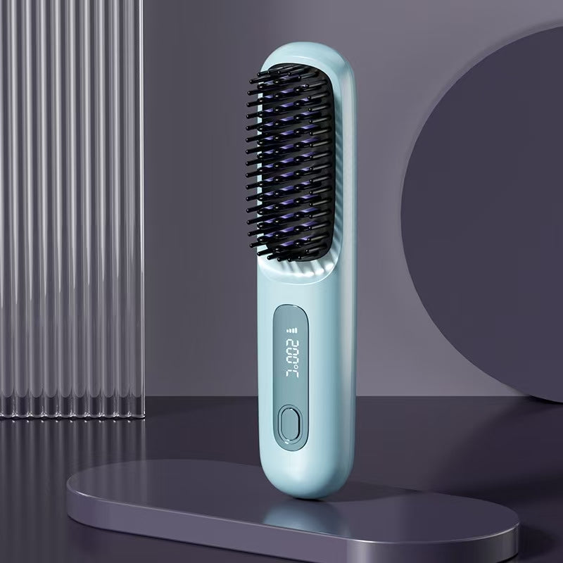Portable Wireless Hair Straightening Tool Household Anion Comb That Doesn't Hurt Hair USB Power Source for Travel Hairdressing