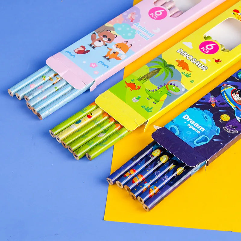 Cute Cartoon Hb Pencils for Elementary School Students, Writing Pens, Children's Pencils, Stationery Supplies, Lead-Free Writing and Learning Supplies