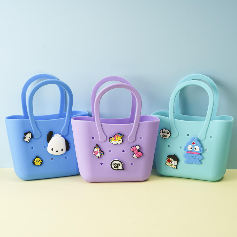 DIY Portable Waterproof Beach Bag Silicone DIY Small Children Summer Walks Kids Women 3d Cave Beach Hand Bag