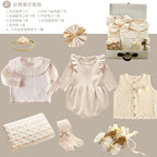 Baby Gift Box Full Moon Outfit for Baby Girl One-Year-Old Dress Pure Cotton Set Box Spring and Autumn Hundred-Day Outfit Romper Set