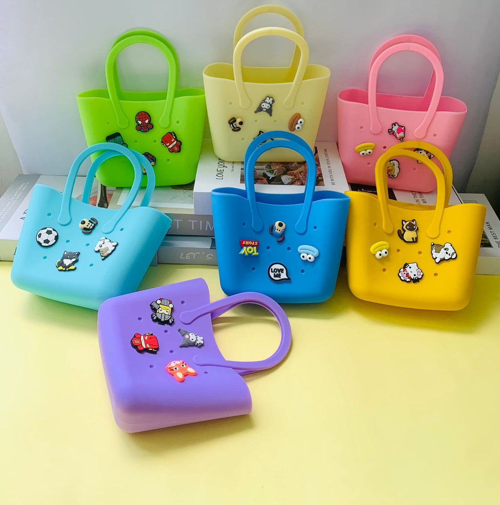 DIY Portable Waterproof Beach Bag Silicone DIY Small Children Summer Walks Kids Women 3d Cave Beach Hand Bag