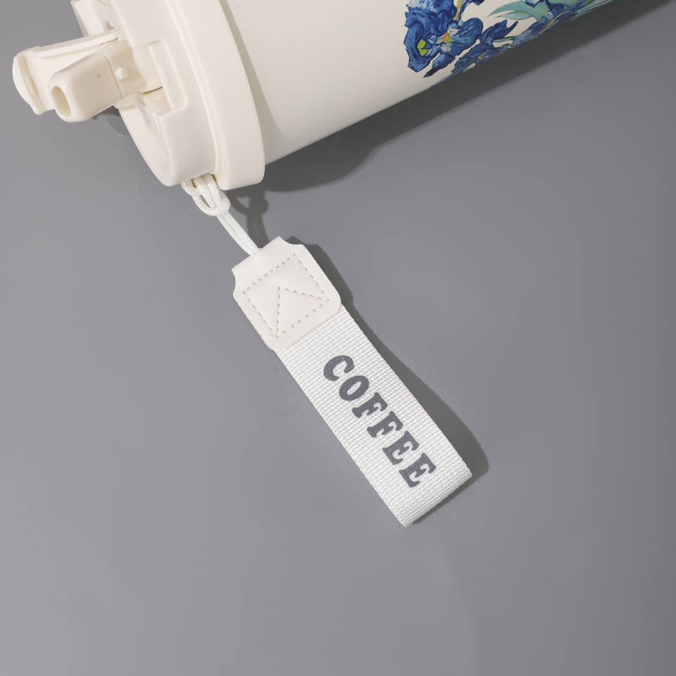 New 316 Stainless Steel Coffee Cup, Lily of the Valley Insulated Cup, High-Value Student Travel Cup, Car-Mounted Dual-Drink Straw Water Cup