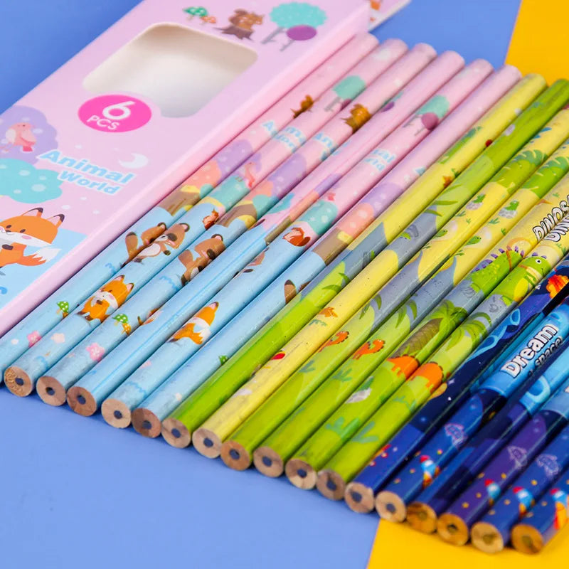 Cute Cartoon Hb Pencils for Elementary School Students, Writing Pens, Children's Pencils, Stationery Supplies, Lead-Free Writing and Learning Supplies
