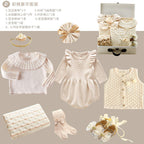 Baby Gift Box Full Moon Outfit for Baby Girl One-Year-Old Dress Pure Cotton Set Box Spring and Autumn Hundred-Day Outfit Romper Set