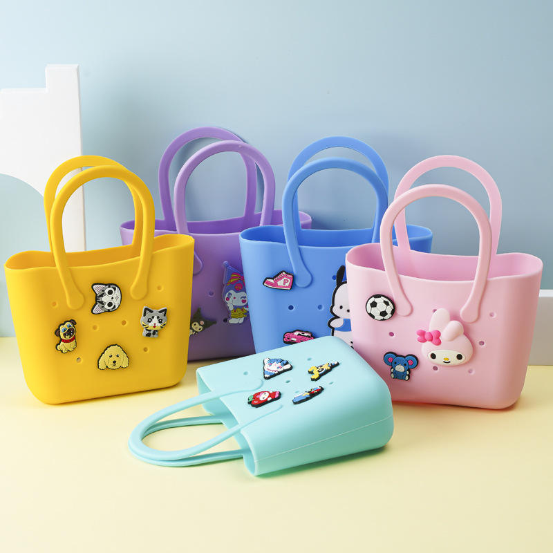 DIY Portable Waterproof Beach Bag Silicone DIY Small Children Summer Walks Kids Women 3d Cave Beach Hand Bag