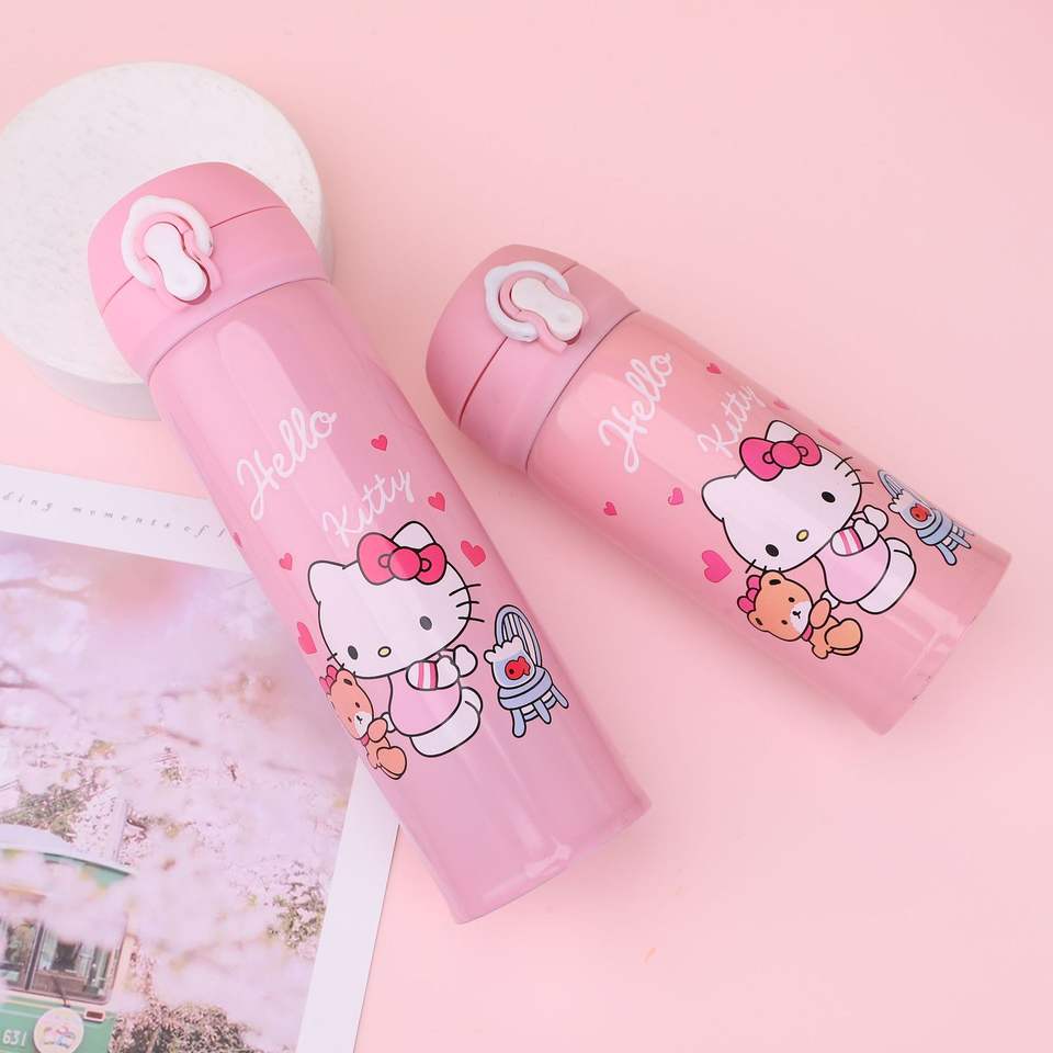 Mini Stainless Steel Bounce Mug Set Children's Cartoon Portable Vacuum Bottle for Back to School