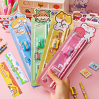 Cartoon 5 Pc Pencil Set Stationery Students Children's Sketch Supplies Kindergarten Prizes Set Stationary Set School