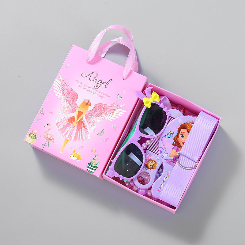 Tracy & Herry Cute Princess Hair Clips Gift Set 28pcs Hairgrips Including Sunglasses Comb Necklace Accessories for Girls