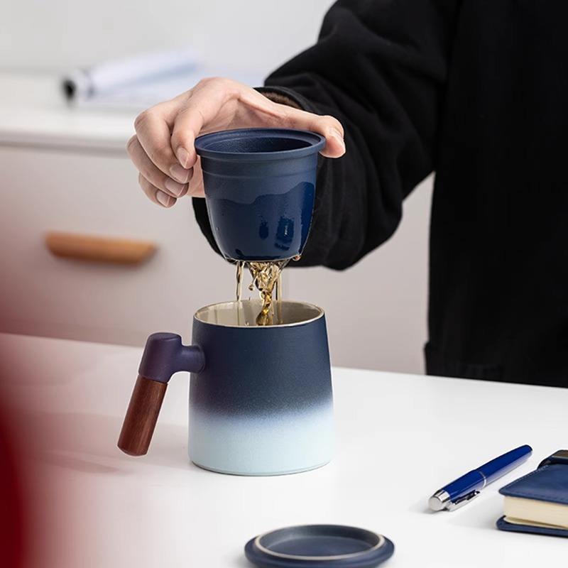 Wholesale Corporate Activities Umbrella PU Notebook Business Gift Set Customized Logo Luxury Office Gift Tea Cup Set