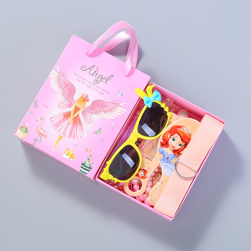 Tracy & Herry Cute Princess Hair Clips Gift Set 28pcs Hairgrips Including Sunglasses Comb Necklace Accessories for Girls