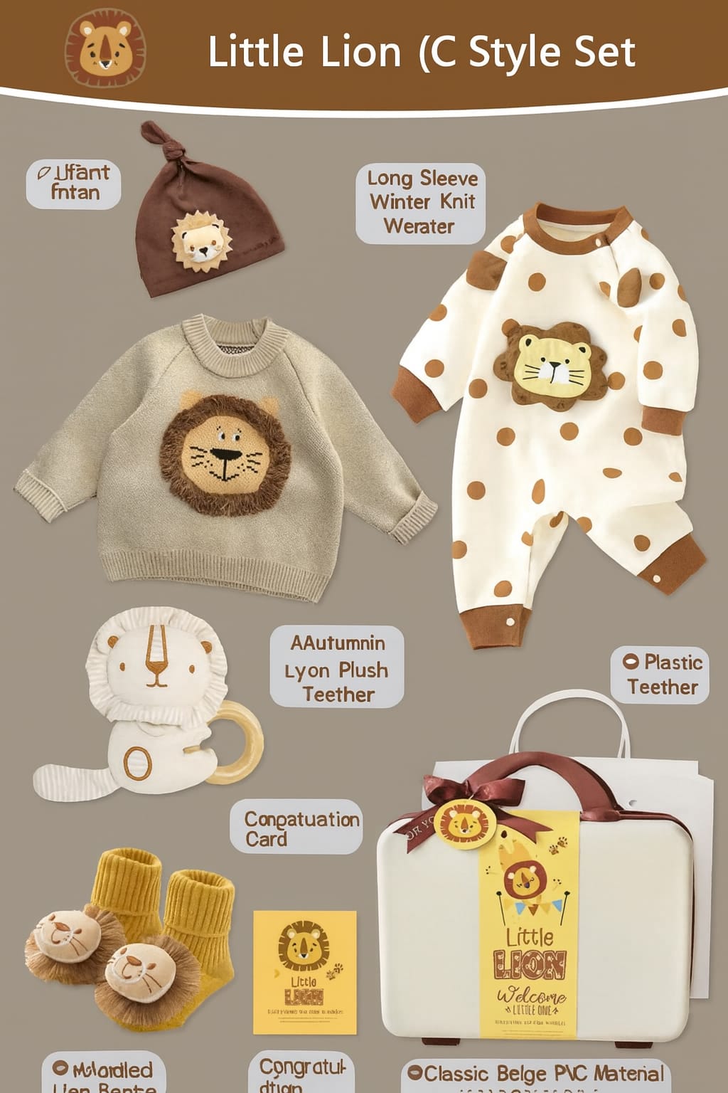Baby Gift Box Set, Knitted Sweater, Little Leo, Spring and Autum