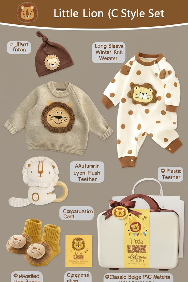 Baby Gift Box Set, Knitted Sweater, Little Leo, Spring and Autum