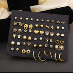 Bowknot Earrings for Women ins European and American Style Unique and Cool Earrings 2023 Trendy High-End Ear Clips and Studs Set