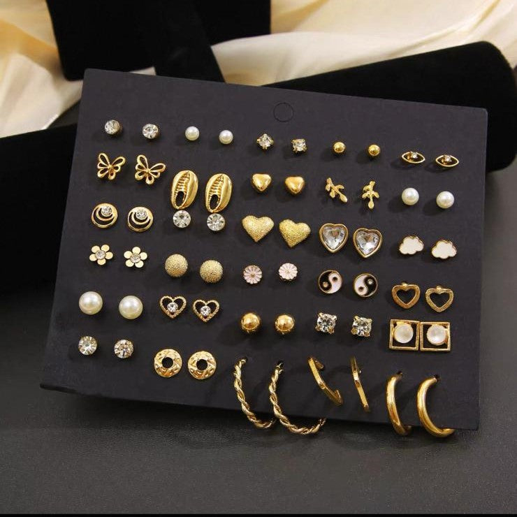 Bowknot Earrings for Women ins European and American Style Unique and Cool Earrings 2023 Trendy High-End Ear Clips and Studs Set